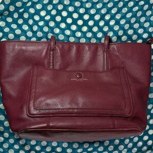 Marc Jacobs Pebbled Leather Tote in Deep Wine